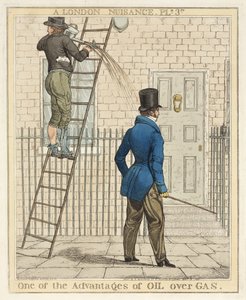 Een van de Voordelen van Olie boven Gas, plaat 3 uit A London Nuisance, 1821
